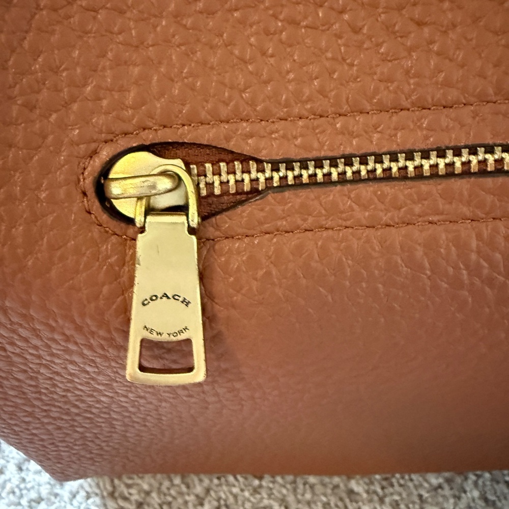 Coach Shay Brown Pebble Leather Shoulder Bag - Picture 5 of 13